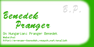 benedek pranger business card